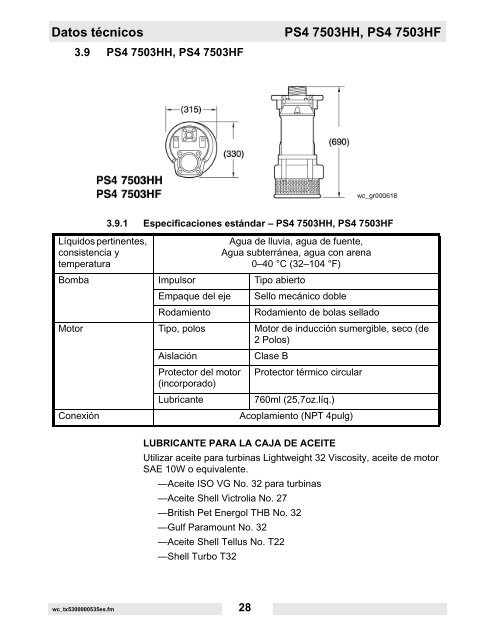 PS2 400 Datos técnicos - Wacker Neuson