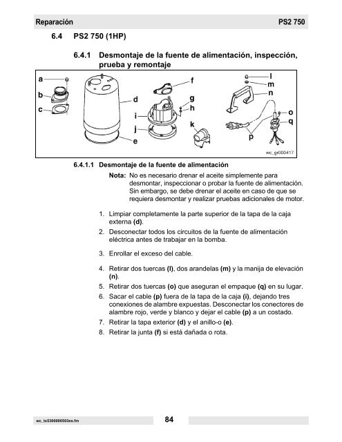 PS2 400 Datos técnicos - Wacker Neuson