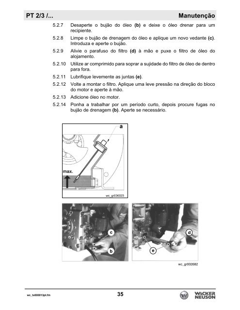 PT 2/3 /... Operação - Wacker Neuson