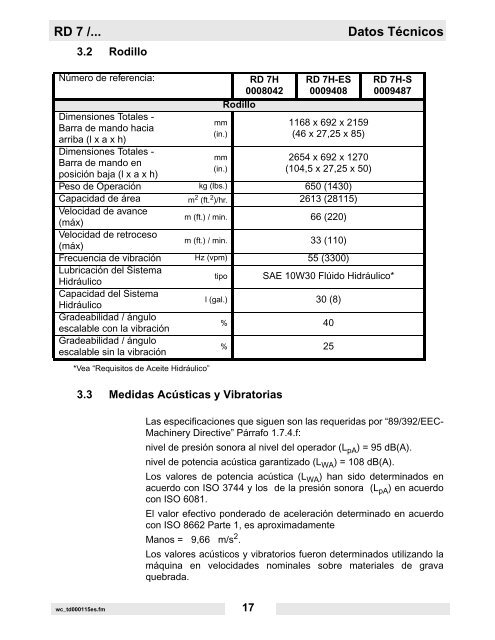 RD 7 /... Reparación - Wacker Neuson