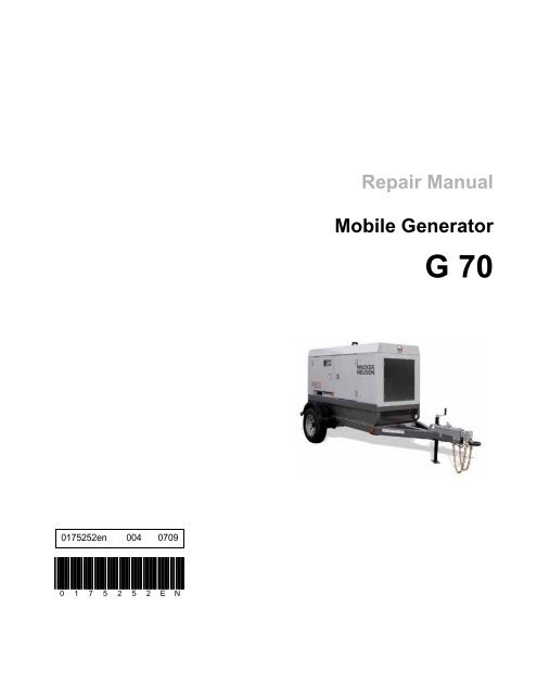 Repair Manual Mobile Generator - Wacker Neuson