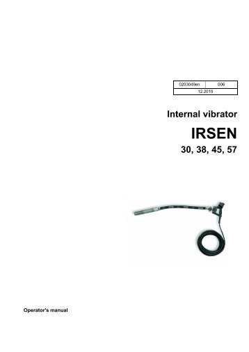 Internal vibrator 30, 38, 45, 57 - Wacker Neuson