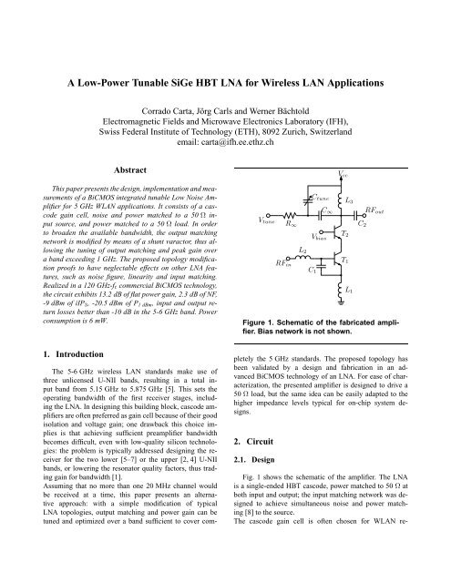 A Low-Power Tunable SiGe HBT LNA for Wireless LAN Applications