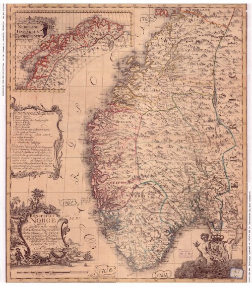 Ove Andreas Wangensteens Norgeskart fra 1761. - wangensteen.net