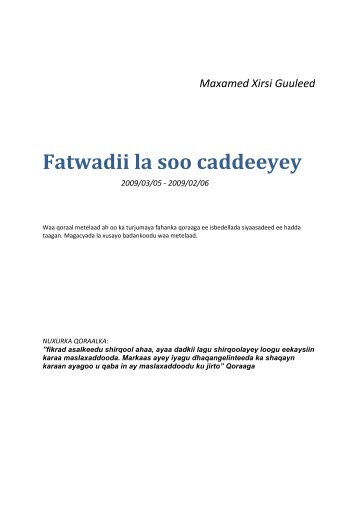 Fatwadii la soo cadeeyay - WardheerNews