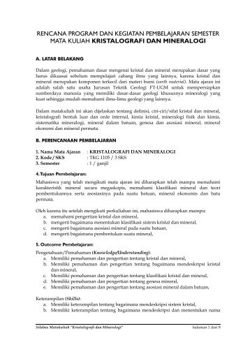 Kristalografi dan Mineralogi