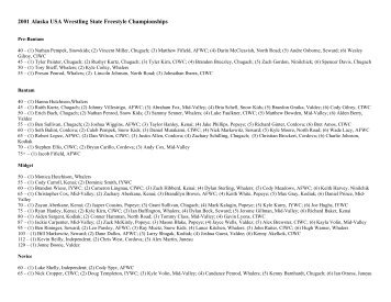 2001 Alaska USA Wrestling State Freestyle Championships