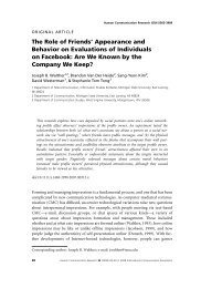 The Role of Friends' Appearance and Behavior on Evaluations of ...