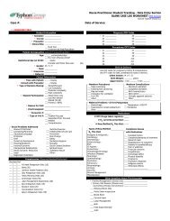 Nurse Practitioner Student Tracking Data Entry Section