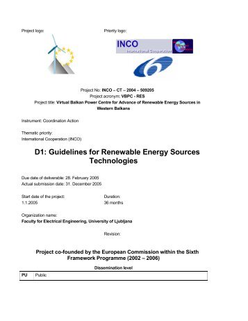 D1: Guidelines for Renewable Energy Sources ... - WBC-INCO Net