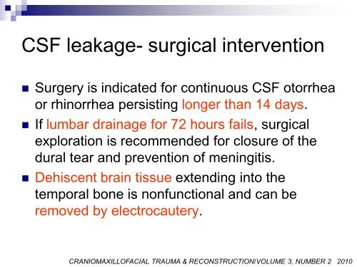 Management of Temporal Bone Trauma Craniomaxillofacial trauma ...