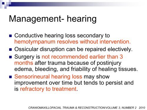 Management of Temporal Bone Trauma Craniomaxillofacial trauma ...