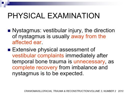 Management of Temporal Bone Trauma Craniomaxillofacial trauma ...