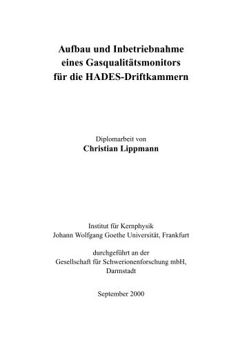 Aufbau und Inbetriebnahme eines Gasqualit¨atsmonitors f¨ur ... - GSI