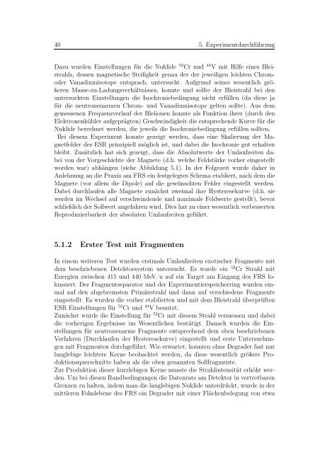 Erste isochrone Massenmessung kurzlebiger Nuklide am ...