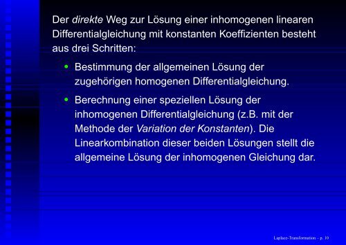 Die Laplace-Transformation und ihre Anwendung in der ... - GSI