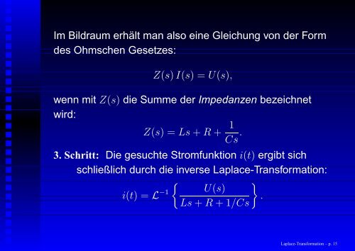 Die Laplace-Transformation und ihre Anwendung in der ... - GSI