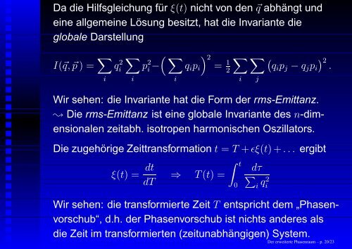 Der „erweiterte Phasenraum“ und seine Anwendungen - GSI