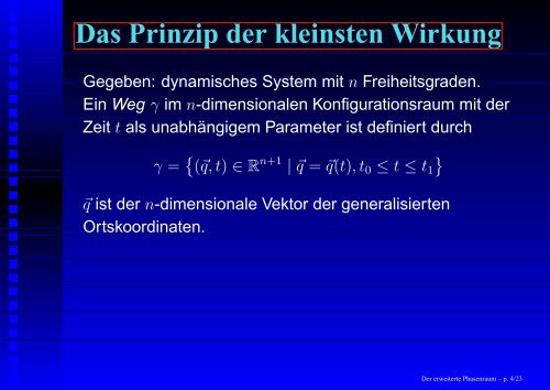 Der „erweiterte Phasenraum“ und seine Anwendungen - GSI