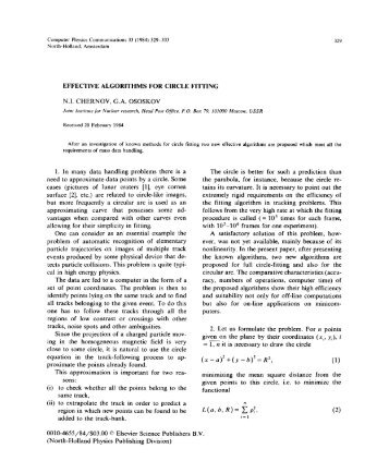 EFFECTIVE ALGORITHMS FOR CIRCLE FITTING N.!. CHERNOV ...