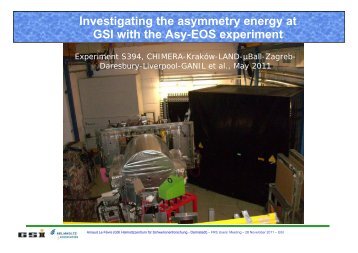 Investigating the asymmetry energy at GSI with the Asy-EOS ...