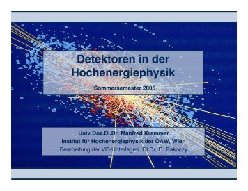 Detektoren in der Hochenergiephysik