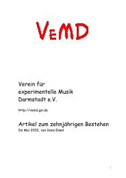 Verein für experimentelle Musik Darmstadt e.V. Artikel zum ... - GSI