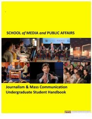 SCHOOL of MEDIA and PUBLIC AFFAIRS Journalism & Mass ...