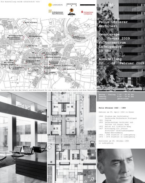 Felix Gfroerer Architekt Vernissage 30. Januar ... - Architektur 109