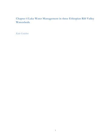 Chapter 4 Lake Water Management in three Ethiopian Rift Valley ...