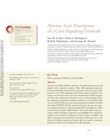 Abscisic Acid: Emergence of a Core Signaling ... - ResearchGate