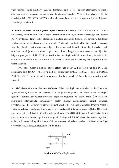 Mikro Bilgisayarlı Sistem Tasarımı - Fırat Üniversitesi