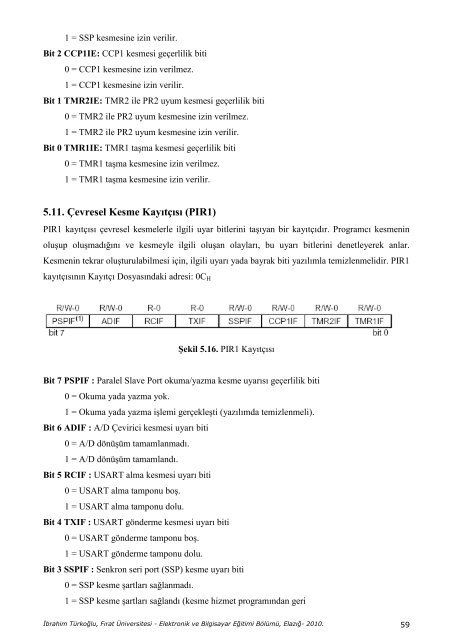 Mikro Bilgisayarlı Sistem Tasarımı - Fırat Üniversitesi