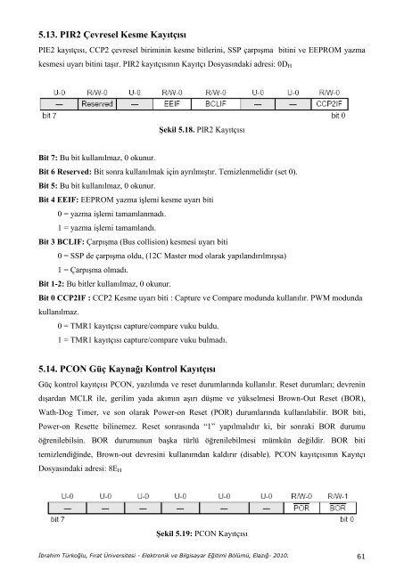 Mikro Bilgisayarlı Sistem Tasarımı - Fırat Üniversitesi