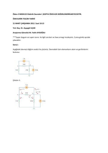 Ödev-2 MKM122 Elektrik Devreleri (KOPYA ÖDEVLER ...