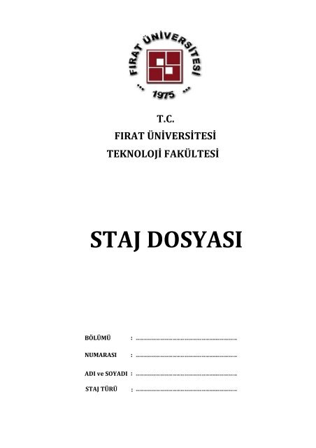 Staj Dosyası Şablonu - Fırat Üniversitesi