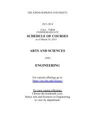 Descriptions of Undergraduate Courses Only (pdf) - Johns Hopkins ...