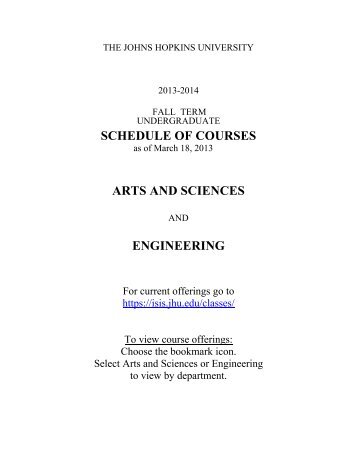 Descriptions of Undergraduate Courses Only (pdf) - Johns Hopkins ...