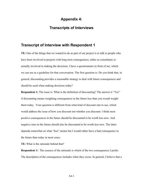 Appendix 4: Transcripts of Interviews Transcript of Interview with ...