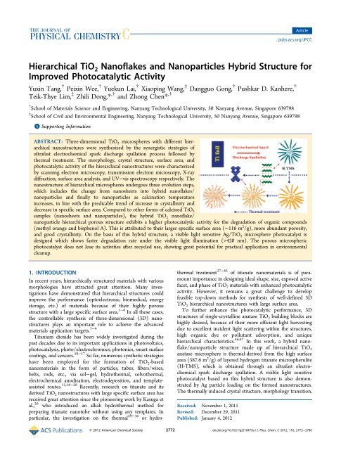 Hierarchical TiO2 Nanoflakes and Nanoparticles Hybrid Structure for ...