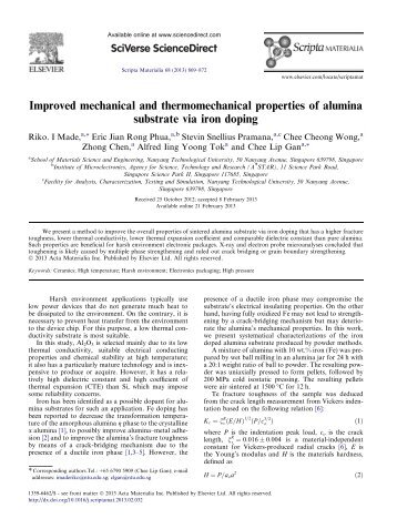 Improved mechanical and thermomechanical properties of alumina ...