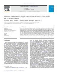 Formation and migration of oxygen and zirconium vacancies in ...