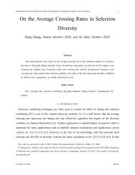 On the Average Crossing Rates in Selection Diversity - Njit - New ...