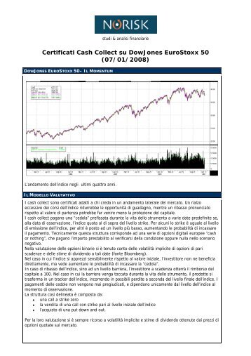 Certificati Cash Collect su DowJones EuroStoxx 50 (07/01 ... - Norisk