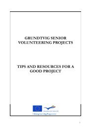 GRUNDTVIG SENIOR VOLUNTEERING PROJECTS - Cmepius