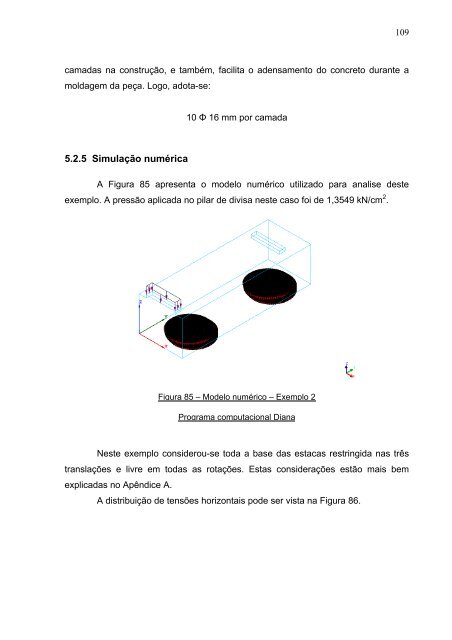 Blocos de concreto sobre estacas posicionados nas divisas de ...