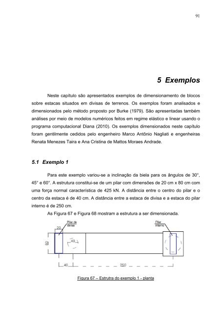 Blocos de concreto sobre estacas posicionados nas divisas de ...