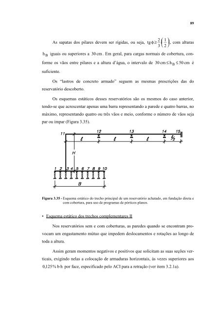 projetos estruturais de reservatórios paralelepipédicos de concreto ...