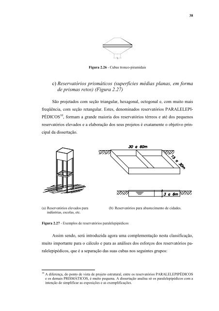 projetos estruturais de reservatórios paralelepipédicos de concreto ...