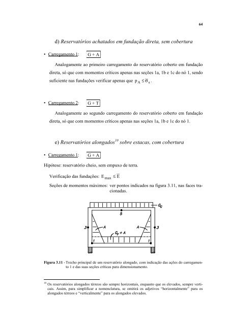 projetos estruturais de reservatórios paralelepipédicos de concreto ...